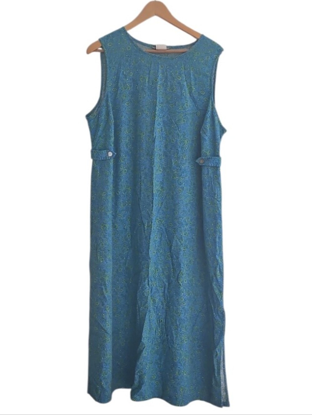 Stonebridge Rayon Linen Paisley Sleeveless Midi Dress Women’s 3X Cottagecore